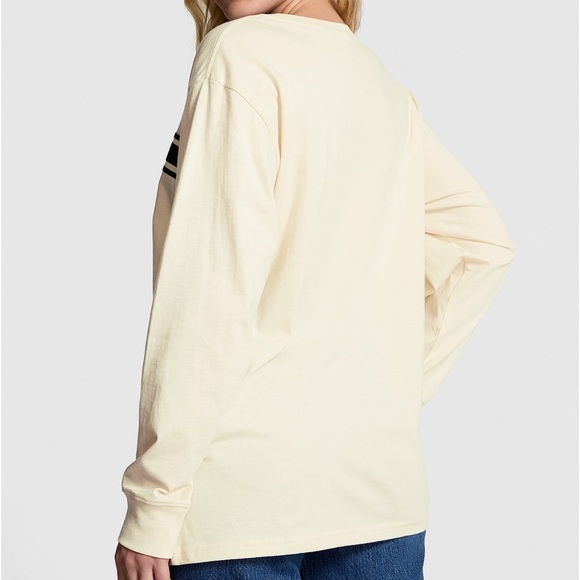 VS Pink Campus cotton long sleeve tee NWT M - Picture 2 of 5